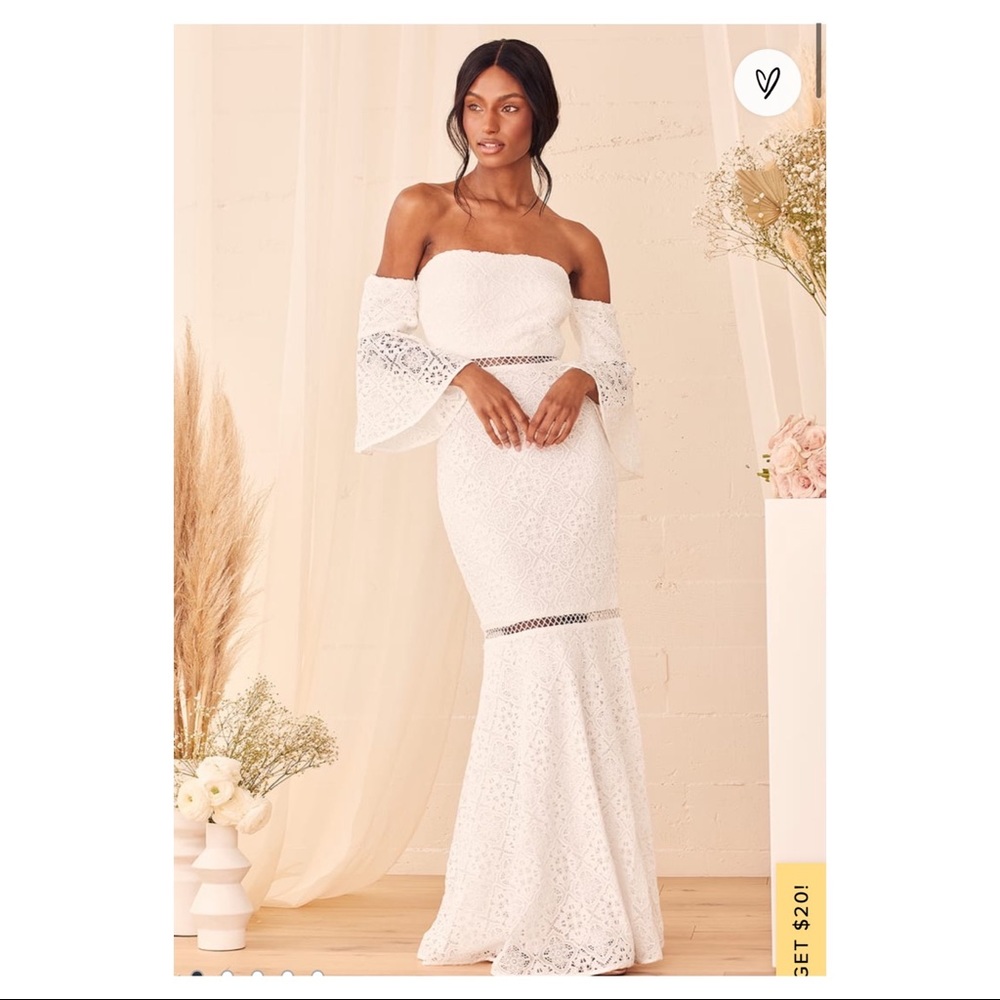 Lulus embroidered off the shoulder dress